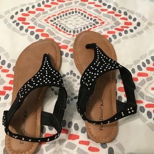 Girls Size 3 Pierre Dumas Black Sandals